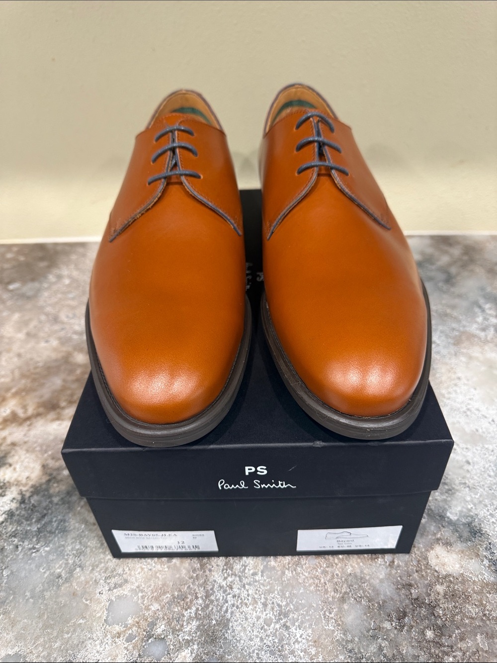 Paul Smith Cognac Leather Derby Shoes